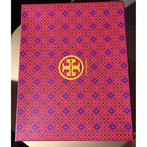 Tory Burch Leather Navy Zoey Wedge Heel Sandal Size 11M New With Box - Picture 11 of 11